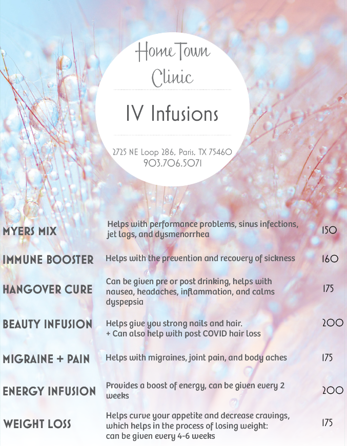 IV Infusion list